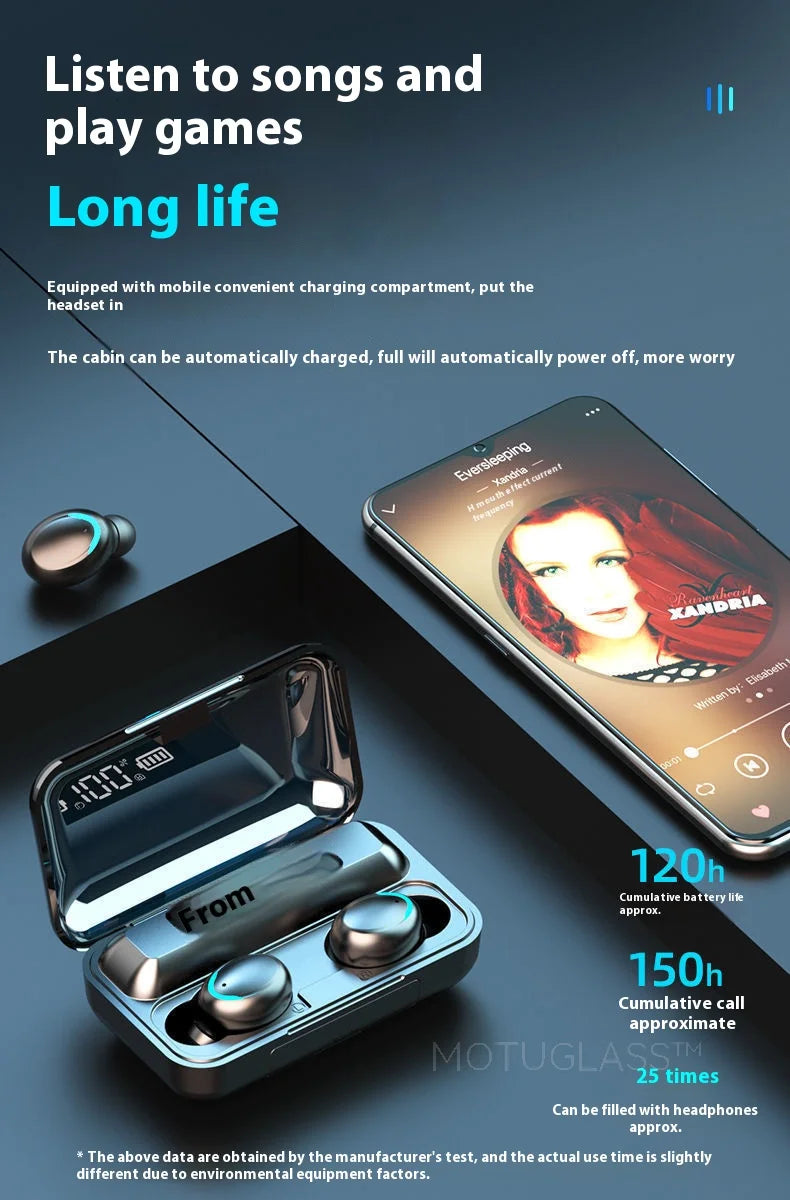 Waterproof F9 5C Wireless Bluetooth Earbuds Gaming In Ear Touch Control Headphones Noise Cancelling Deep Bass Sports Headset
