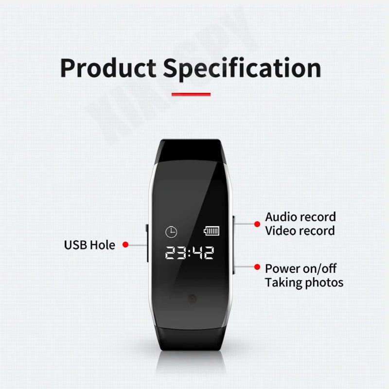 Mini camera watch 1080P HD DV Professional digital voice video recorder bracelet dictaphone small micro sound home secret