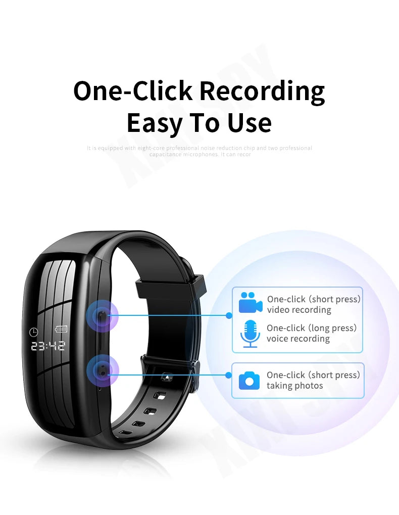 Mini camera watch 1080P HD DV Professional digital voice video recorder bracelet dictaphone small micro sound home secret