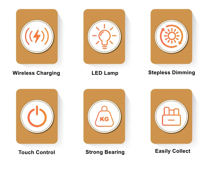 Novelty floating lamp with 10 W detachable wireless charger decorative light for bedroom/office