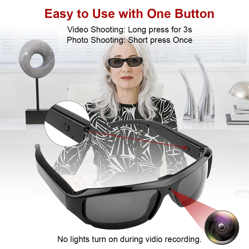 Wearable HD 1080P Mini Glasses Camera Portable Outdoor Security Sports DV DVR Video Recorder Surveillance Camcorder For Driving