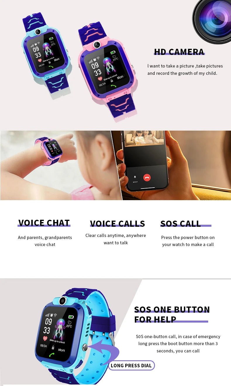 Children Mobile Watch, game, camera, Smart Watch Touch Screen SOS, children watch gift for boys and girls 4-12 years old