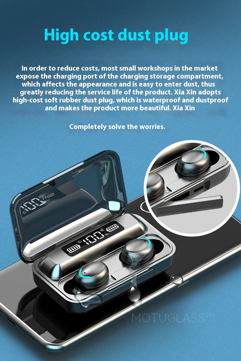 Waterproof F9 5C Wireless Bluetooth Earbuds Gaming In Ear Touch Control Headphones Noise Cancelling Deep Bass Sports Headset