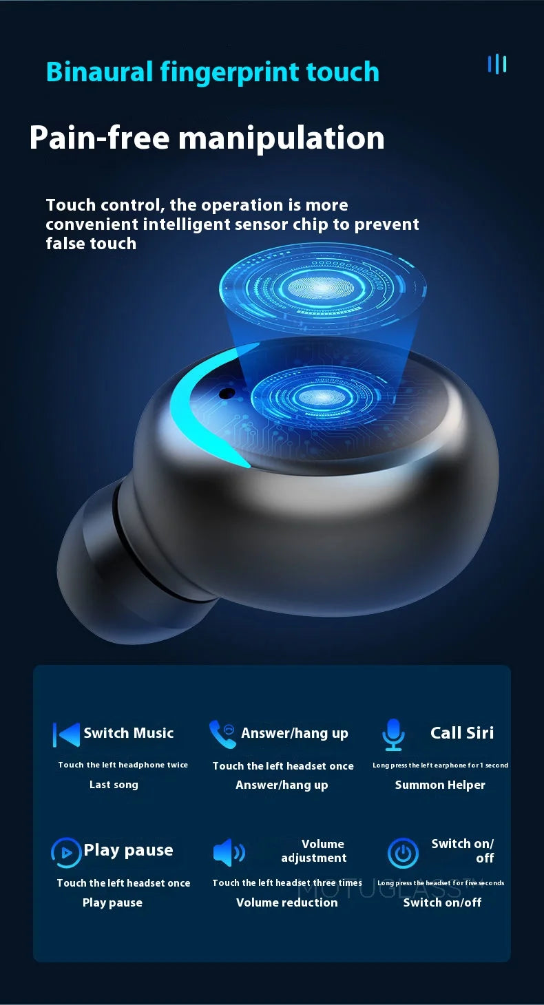 Waterproof F9 5C Wireless Bluetooth Earbuds Gaming In Ear Touch Control Headphones Noise Cancelling Deep Bass Sports Headset