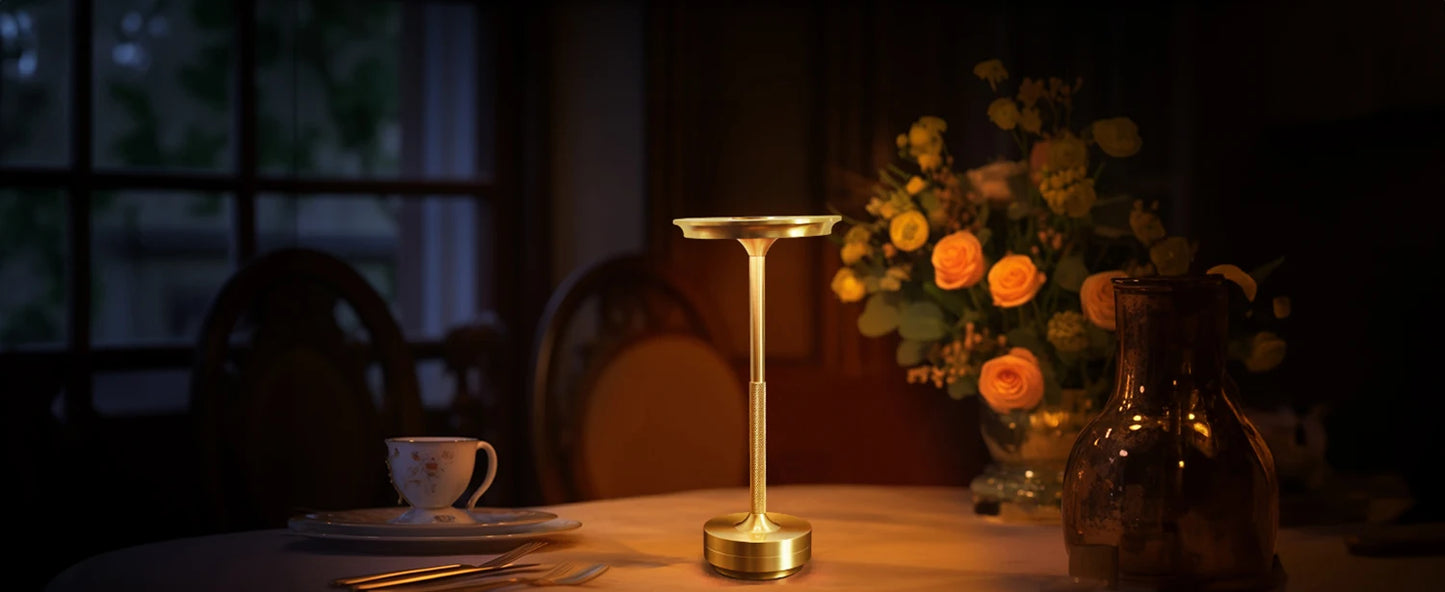 Wierless Simple Charging LED Desk Lamp restaurant Bar Table Lamp Dimming Atmosphere Retro Portable Charging Touch USB Read Lamp