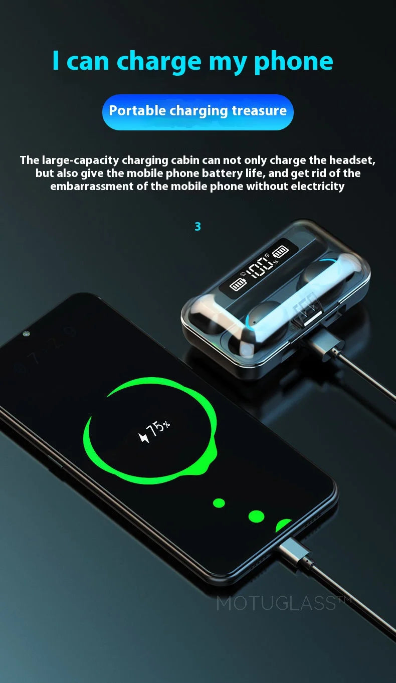 Waterproof F9 5C Wireless Bluetooth Earbuds Gaming In Ear Touch Control Headphones Noise Cancelling Deep Bass Sports Headset