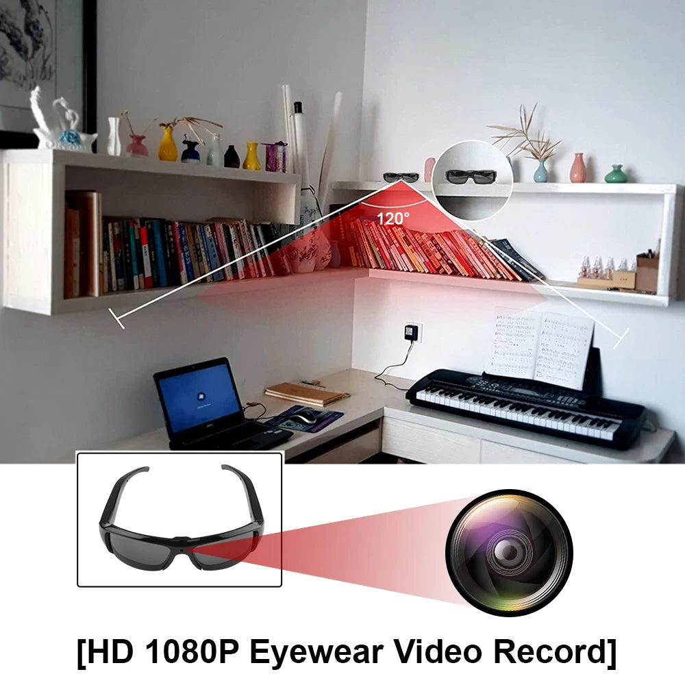 Wearable HD 1080P Mini Glasses Camera Portable Outdoor Security Sports DV DVR Video Recorder Surveillance Camcorder For Driving