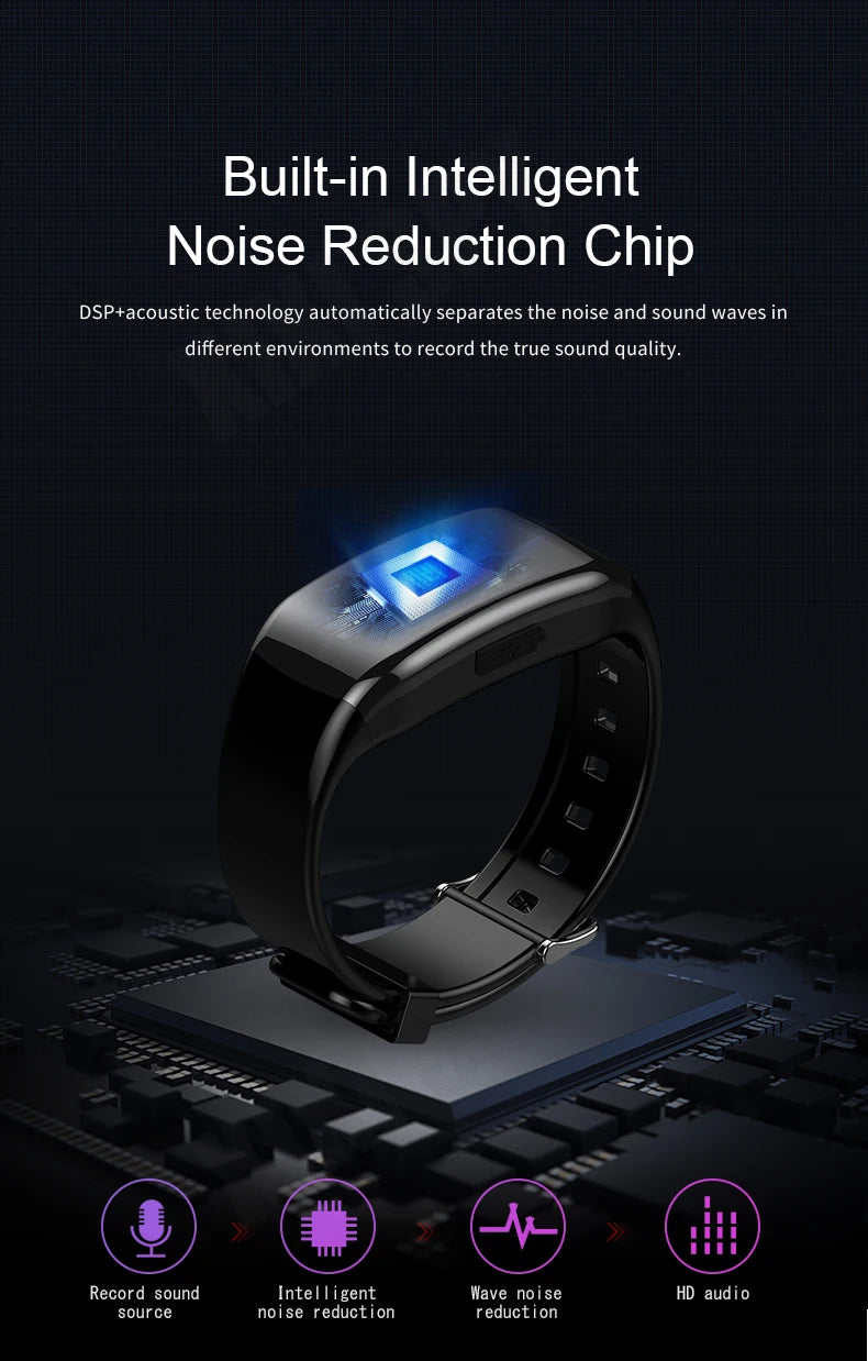 Mini camera watch 1080P HD DV Professional digital voice video recorder bracelet dictaphone small micro sound home secret