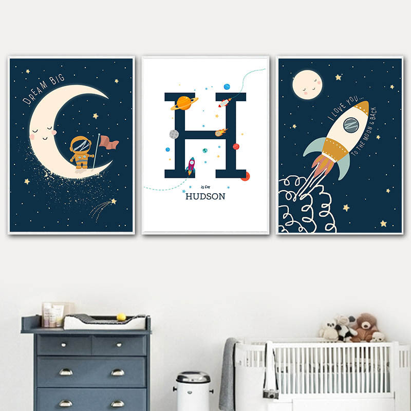 Dream Big Space Adventure - 3-Panel Kids' Wall Art Set