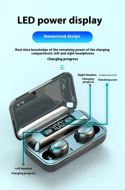 Waterproof F9 5C Wireless Bluetooth Earbuds Gaming In Ear Touch Control Headphones Noise Cancelling Deep Bass Sports Headset