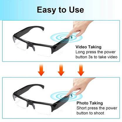 Intelligent Video Glasses, Equipped with Ultra-High Definition 4K Mini Camera, Capable of Recording Videos and Playing Music