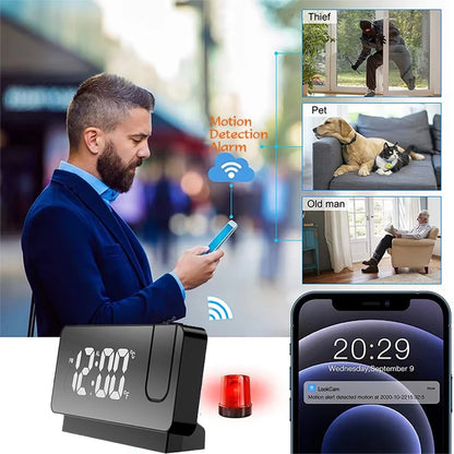 Mini HD4K clock camera, supports remote viewing, mobile detection, loop storage, home nanny style mini WIFI camera