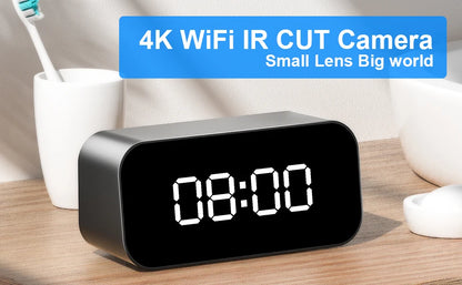 4K HD WIFI Clock Camera 166degree Camera Micro Cam IR Night View Alarm Camcorder Digital Watch Video Mini DVR Oculta Small Cam