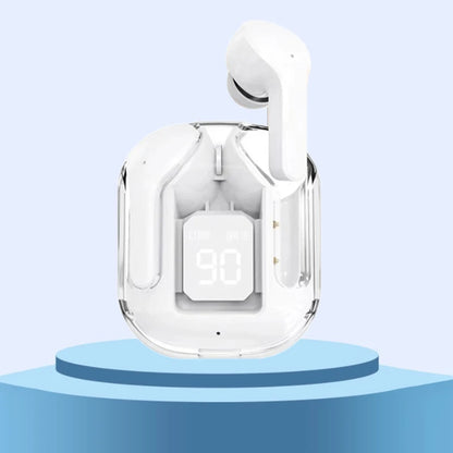 Wireless Bluetooth 5.3 Air Headset Transparent Headphones LED Power Digital Display Stereo Sound Earphones for Sports Working