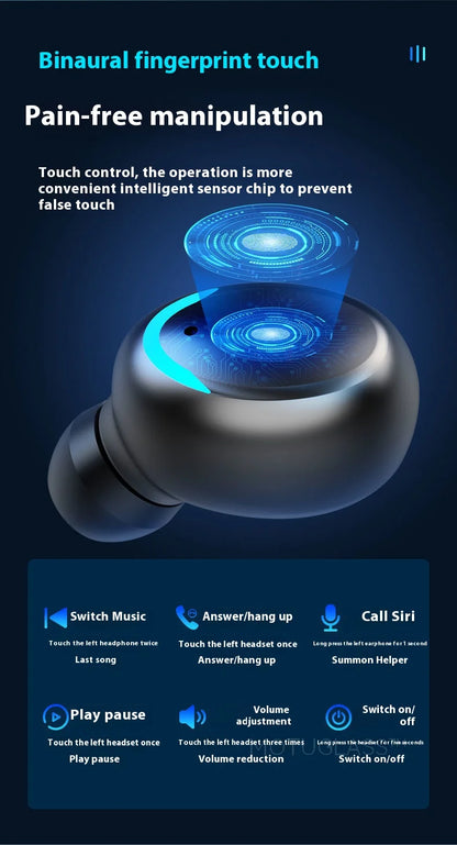 Waterproof F9 5C Wireless Bluetooth Earbuds Gaming In Ear Touch Control Headphones Noise Cancelling Deep Bass Sports Headset