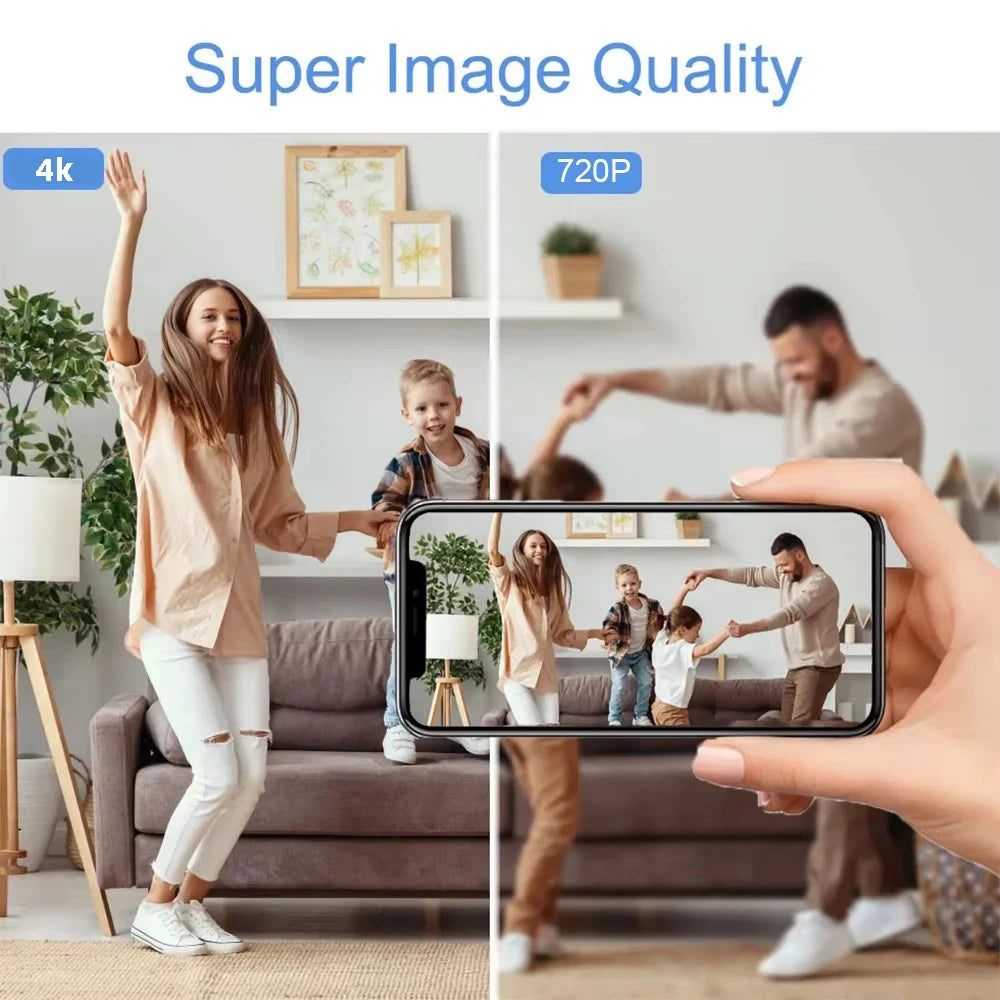 Mini HD4K clock camera, supports remote viewing, mobile detection, loop storage, home nanny style mini WIFI camera
