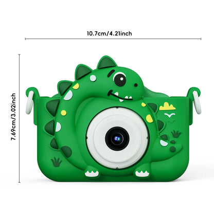 Kids Digital Camera with 32G Card Toy Girl Boy 1080p Hd Screen Outdoor Cartoon Dinosaur Camera Photography Video Birthday Gifts