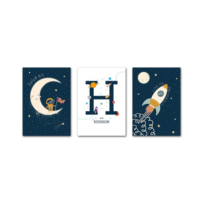 Dream Big Space Adventure - 3-Panel Kids' Wall Art Set